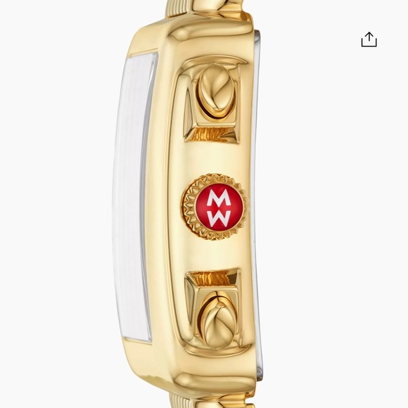 Michelle Deco watch in gold with 12 sparking diamond marks w extra wrist band - Picture 3 of 8